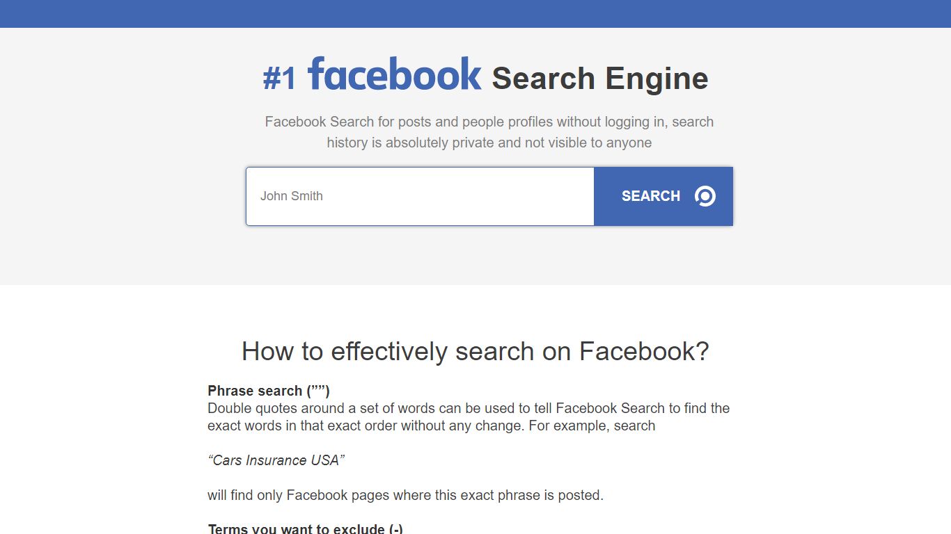 Facebook Search – Find Posts and Person Profiles - Social Searcher